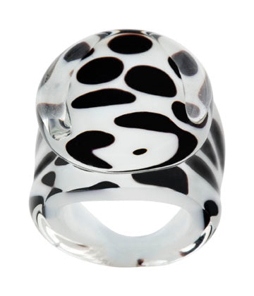 Tre Gioia White Black - Md - Ring - Jewelry