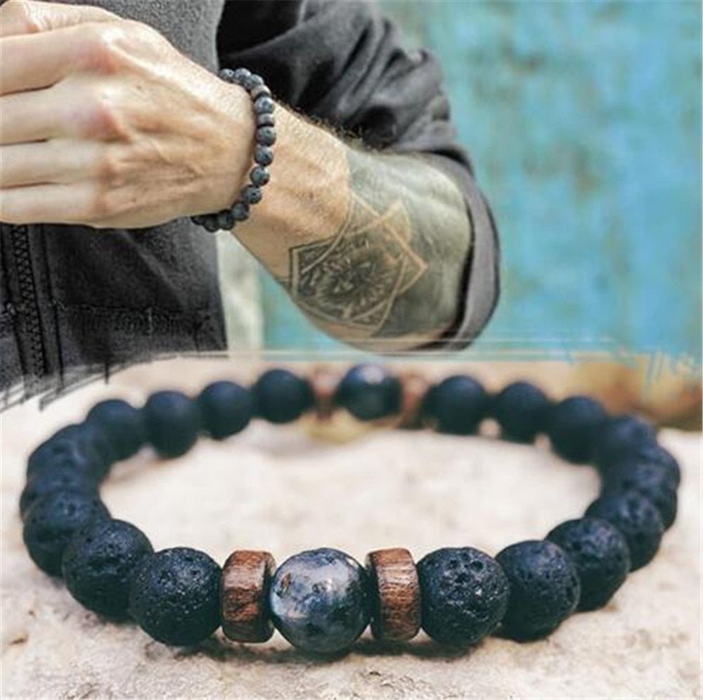 Stone Men's Bead Bracelet
