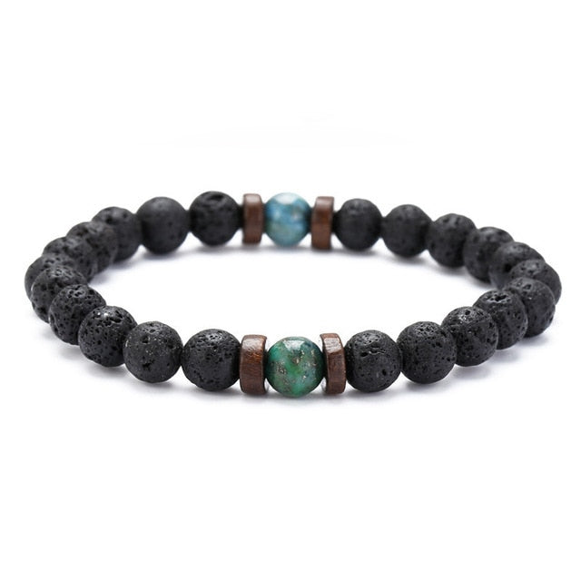 Stone Men's Bead Bracelet
