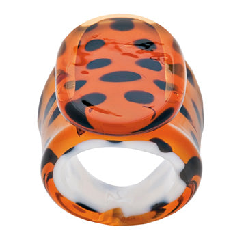 Tre Gioia Orange Black - Md  -  Ring - Jewelry