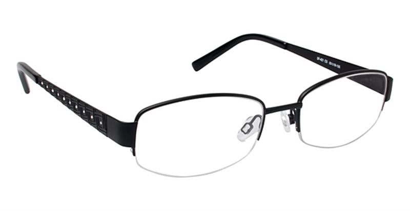 SUPER FLEX \ SF-421 \ BLACK \ 3 \ 53- 18 \ 135 \ Optical Frame 