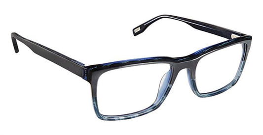 EVATIK \ E-9173 \ GREY BLUE HORN \ 966 \ 54-18 \ 145 \ OPTICAL